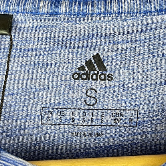 Adidas Athletic T-shirt short sleeve heather blue UPF50 sun protection Size Sm - Picture 5 of 6